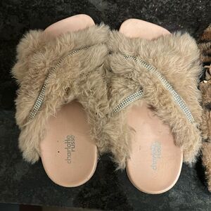 2 pairs of furry Charlotte Russe slippers size 6
